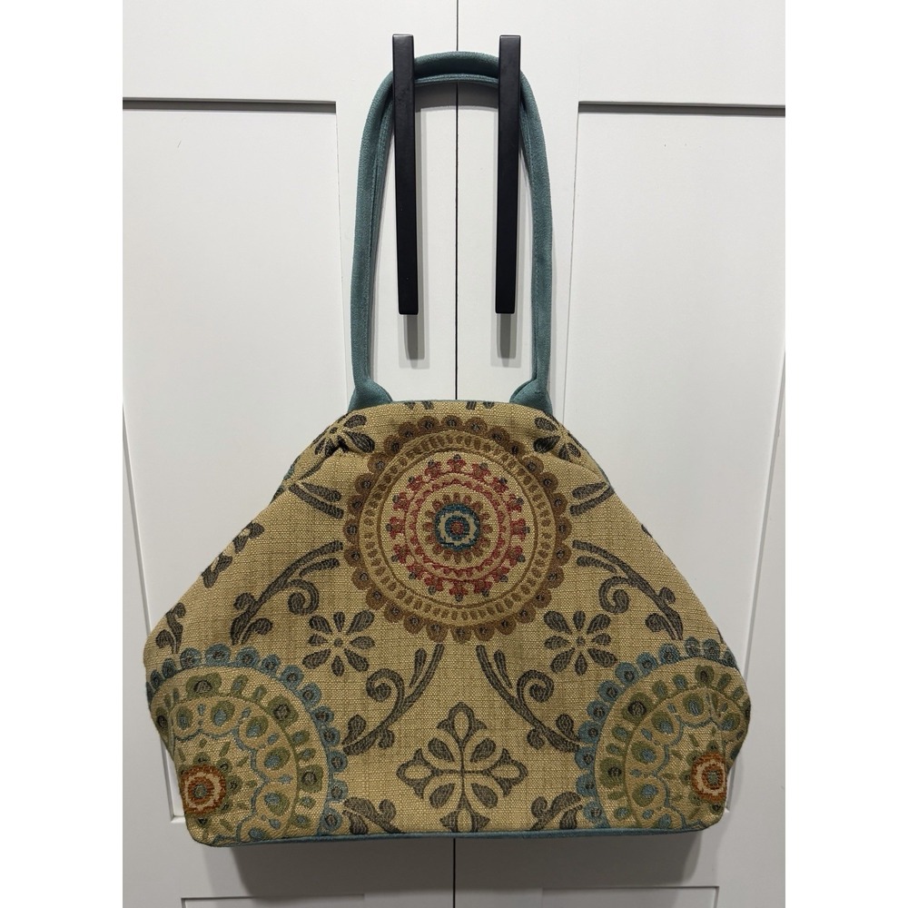 Atenti Snap Bohemian Mandala Tapestry Betty Bag Brown Blue Purse Handbag